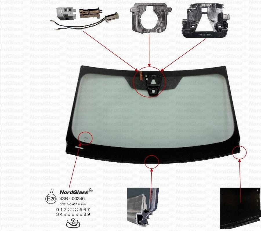 NordGlass 4163794 - Вітрове скло autocars.com.ua