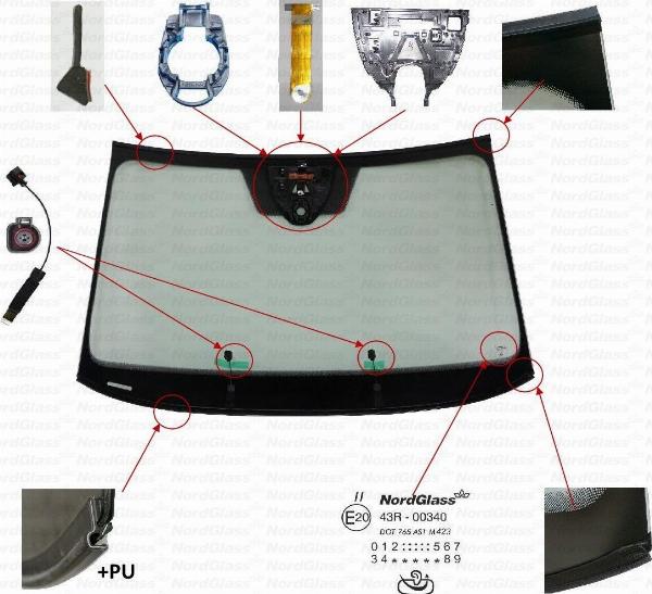 NordGlass 4163843 - Вітрове скло autocars.com.ua