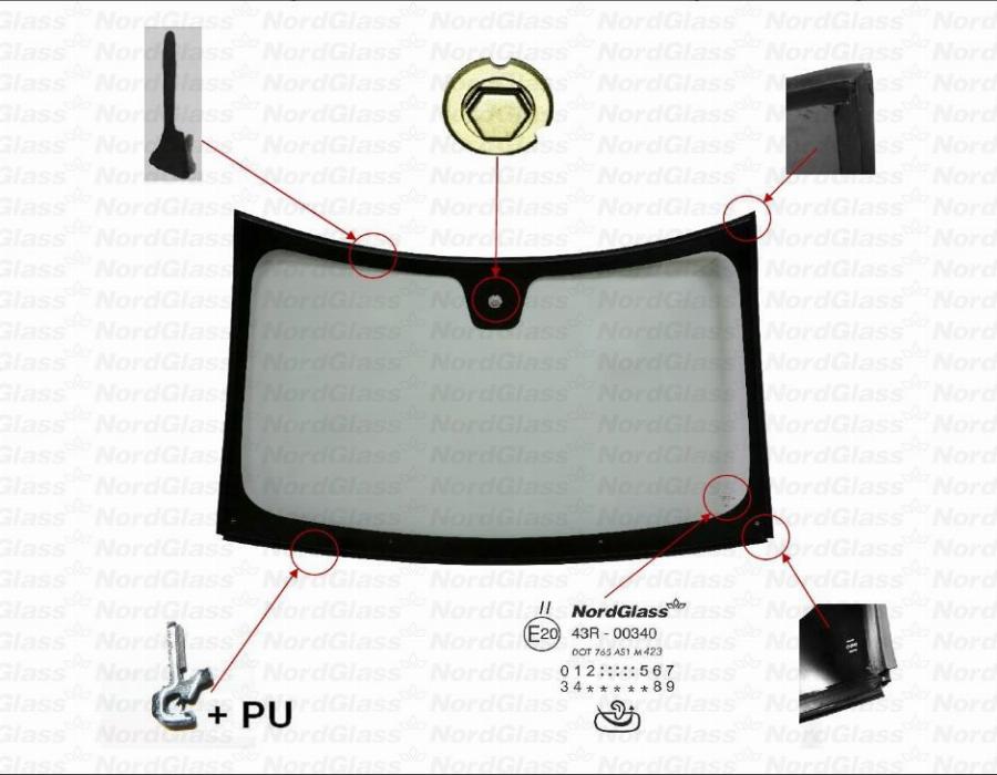 NordGlass 4164367 - Вітрове скло autocars.com.ua