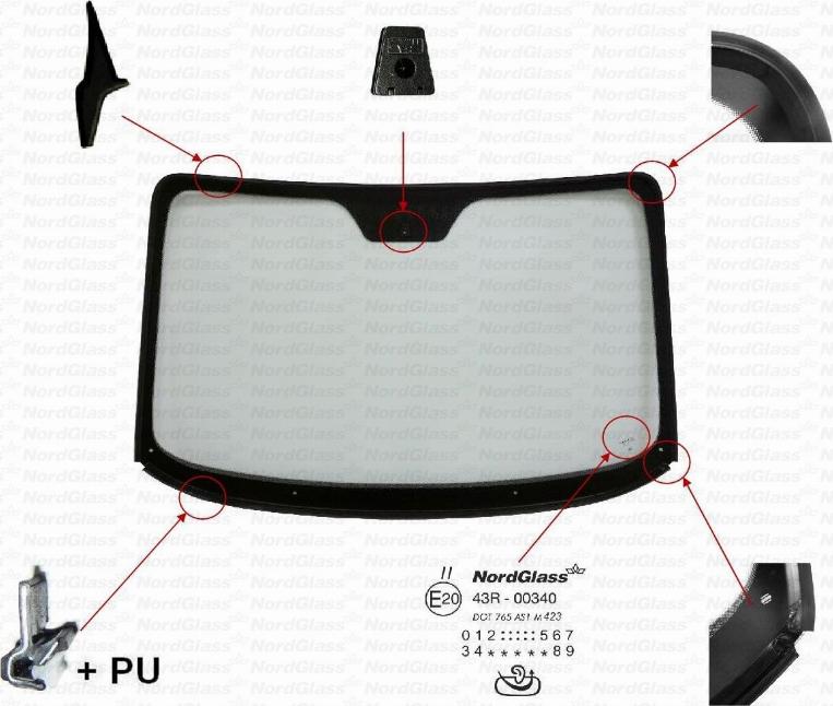 NordGlass 4164368 - Вітрове скло autocars.com.ua