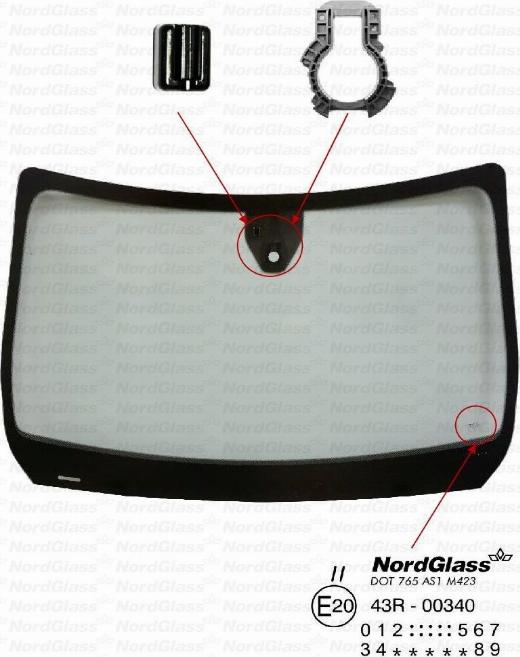 NordGlass 4164561 - Вітрове скло autocars.com.ua
