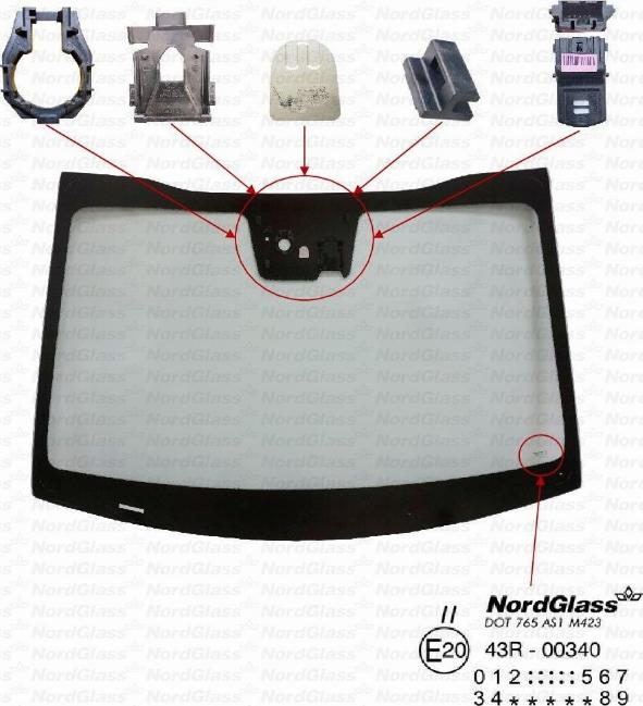 NordGlass 4165488 - Вітрове скло autocars.com.ua