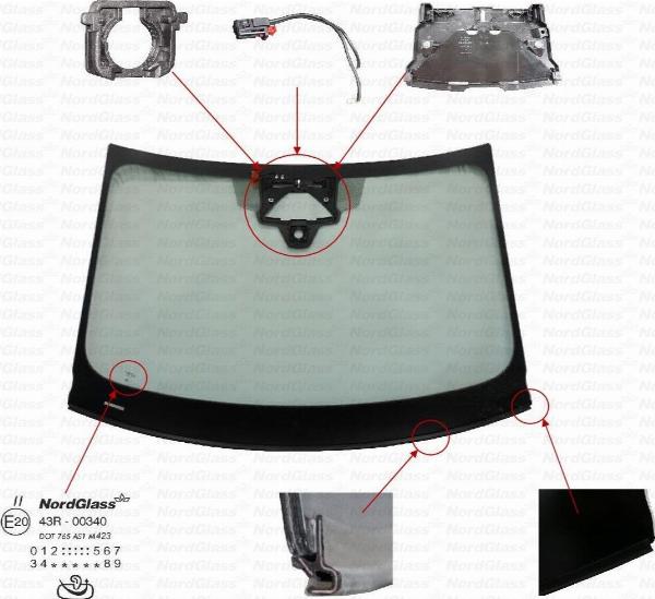 NordGlass 4165874 - Вітрове скло autocars.com.ua
