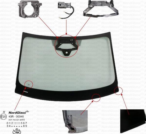 NordGlass 4165875 - Вітрове скло autocars.com.ua