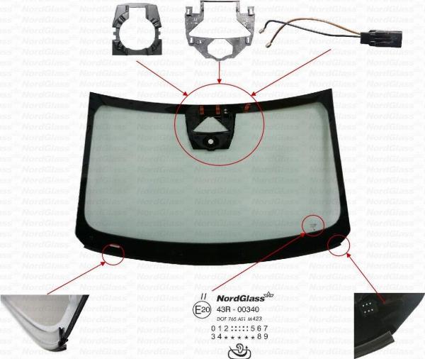 NordGlass 4167289 - Вітрове скло autocars.com.ua