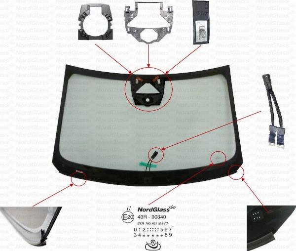 NordGlass 4167290 - Вітрове скло autocars.com.ua