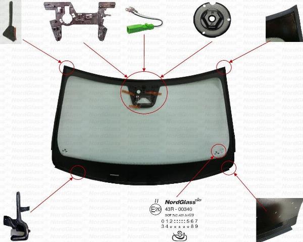 NordGlass 4168680 - Вітрове скло autocars.com.ua