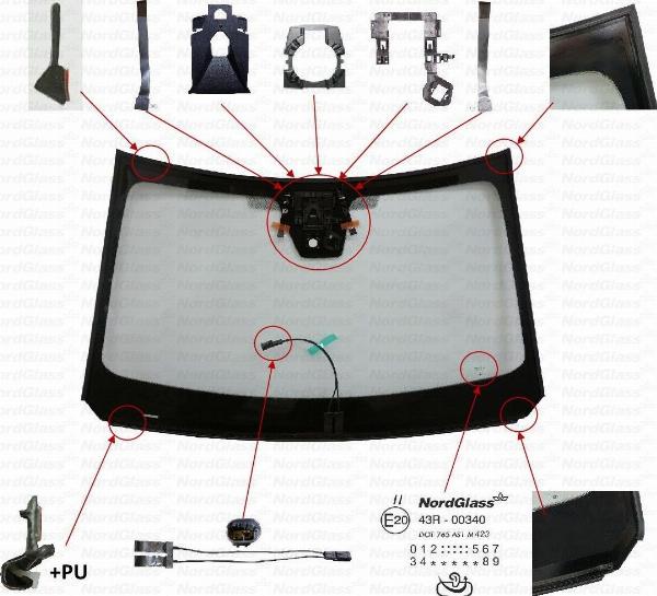 NordGlass 4173956 - Вітрове скло autocars.com.ua