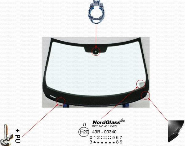 NordGlass 4179114 - Вітрове скло autocars.com.ua