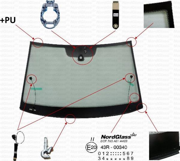 NordGlass 4179115 - Вітрове скло autocars.com.ua