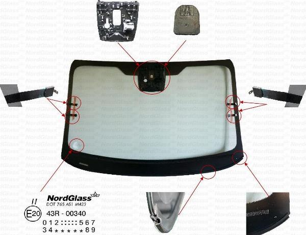 NordGlass 4181486 - Вітрове скло autocars.com.ua