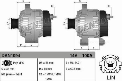 NPS DAN1094 - Генератор autocars.com.ua