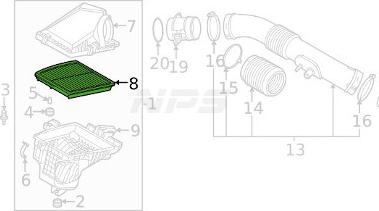 NPS H132I66 - Повітряний фільтр autocars.com.ua