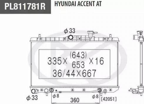 NPS H156I46 - Радіатор, охолодження двигуна autocars.com.ua