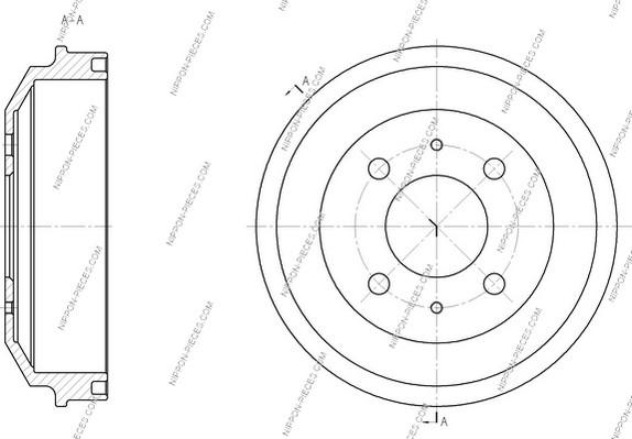 NPS H340I05 - Тормозной барабан avtokuzovplus.com.ua