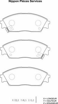 NPS H360A23 - Гальмівні колодки, дискові гальма autocars.com.ua