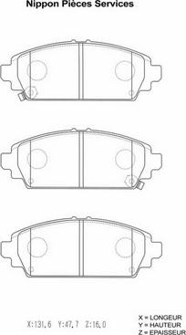 NPS H360A47 - Гальмівні колодки, дискові гальма autocars.com.ua