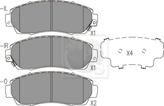 NPS H360A57 - Тормозные колодки, дисковые, комплект autodnr.net