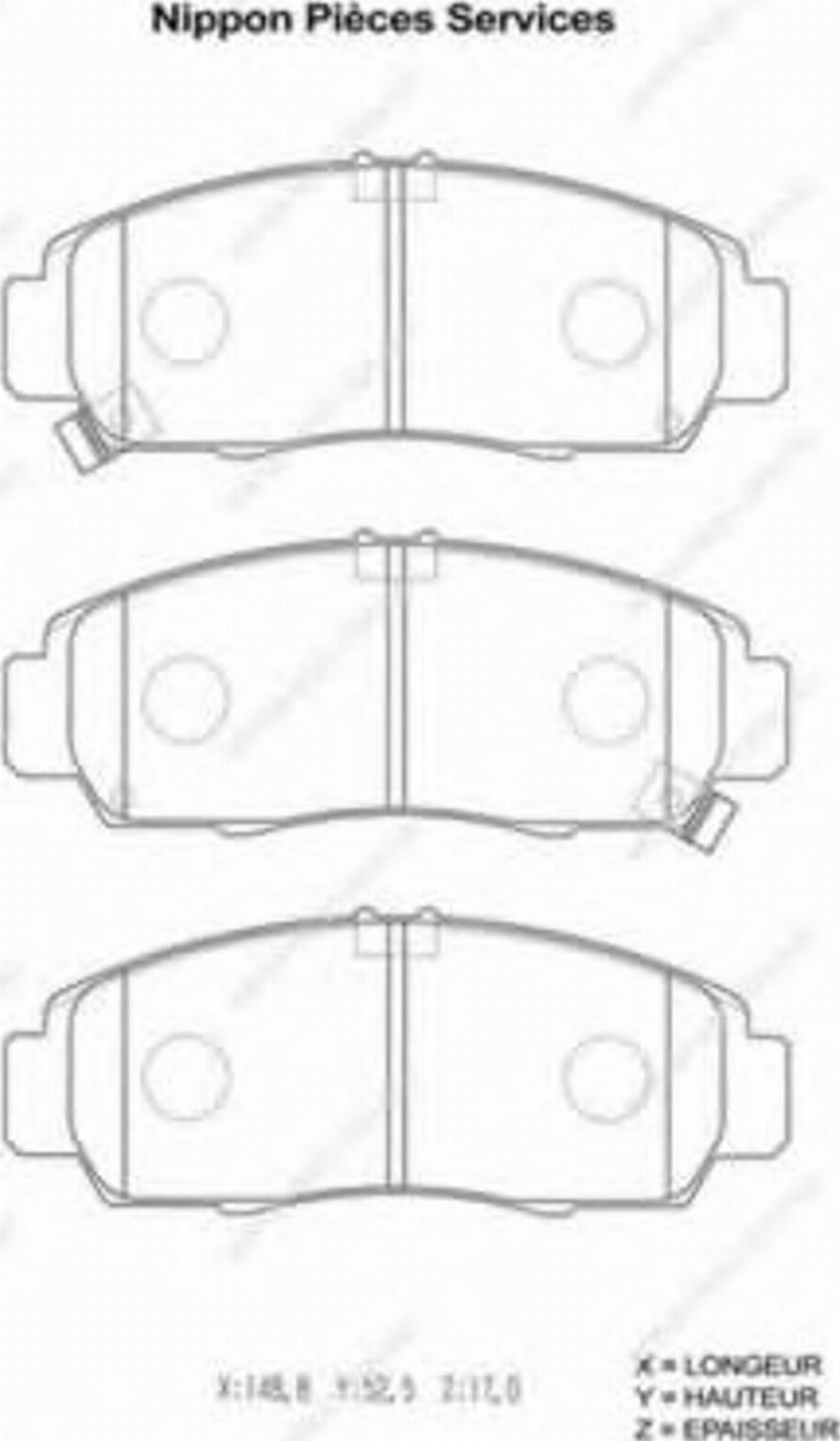 NPS H361A03 - Тормозные колодки, дисковые, комплект avtokuzovplus.com.ua