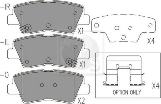 NPS H361I15 - Тормозные колодки, дисковые, комплект avtokuzovplus.com.ua