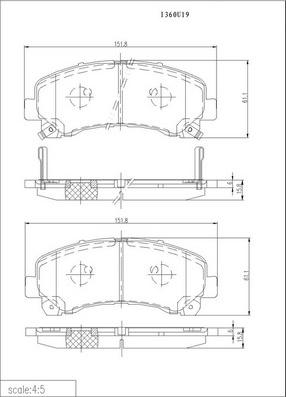 NPS I360U19 - Гальмівні колодки, дискові гальма autocars.com.ua