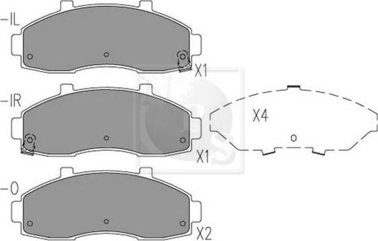 NPS K360A03 - Тормозные колодки, дисковые, комплект avtokuzovplus.com.ua