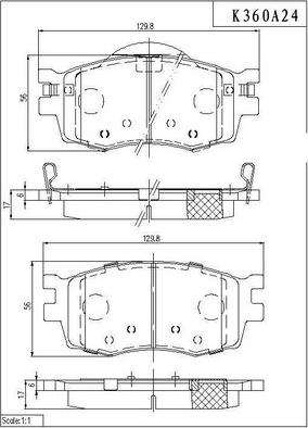 NPS K360A24 - Гальмівні колодки, дискові гальма autocars.com.ua