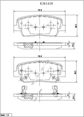 NPS K361A10 - Гальмівні колодки, дискові гальма autocars.com.ua