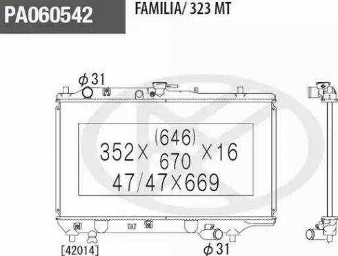 NPS M156A21 - Радіатор, охолодження двигуна autocars.com.ua