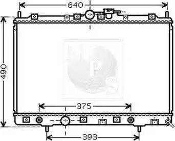 NPS M156I36 - Радіатор, охолодження двигуна autocars.com.ua