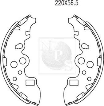 NPS M350A06 - Комплект тормозных колодок, барабанные avtokuzovplus.com.ua