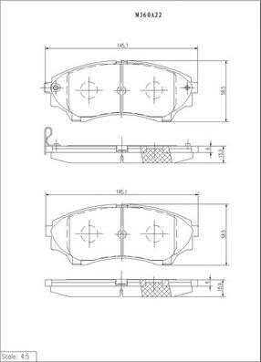 NPS M360A22 - Гальмівні колодки, дискові гальма autocars.com.ua