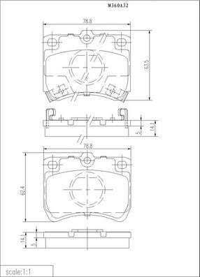 NPS M360A32 - Гальмівні колодки, дискові гальма autocars.com.ua