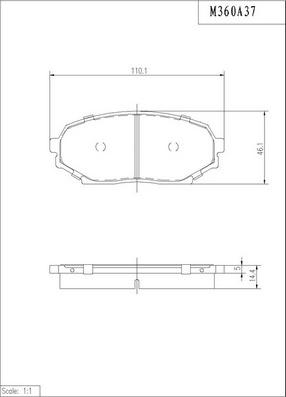 NPS M360A37 - Гальмівні колодки, дискові гальма autocars.com.ua