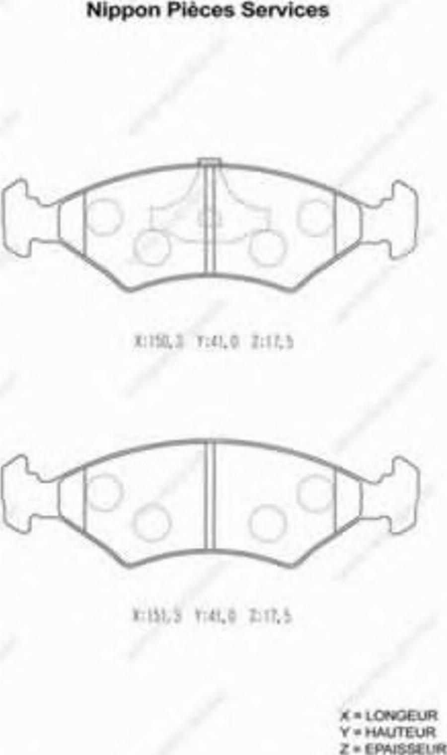 NPS M360A55 - Гальмівні колодки, дискові гальма autocars.com.ua