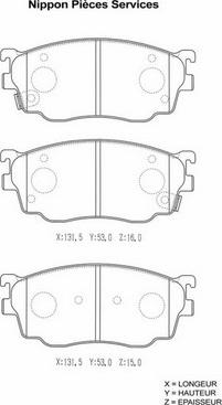 NPS M360A56 - Тормозные колодки, дисковые, комплект avtokuzovplus.com.ua