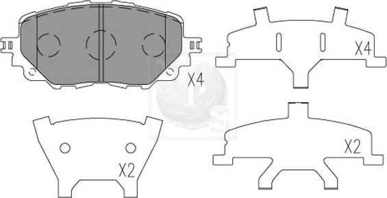 NPS M360A74 - Гальмівні колодки, дискові гальма autocars.com.ua