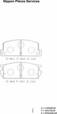 NPS M361A01 - Тормозные колодки, дисковые, комплект avtokuzovplus.com.ua