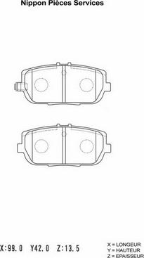 NPS M361A17 - Тормозные колодки, дисковые, комплект avtokuzovplus.com.ua