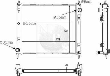 NPS N156N124 - Радиатор, охлаждение двигателя avtokuzovplus.com.ua