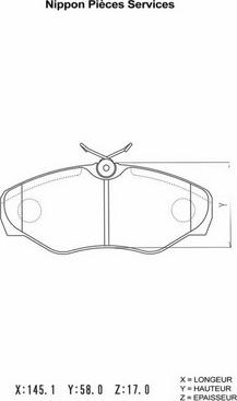 NPS N360N09 - Гальмівні колодки, дискові гальма autocars.com.ua