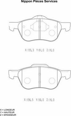 NPS N360N85 - Гальмівні колодки, дискові гальма autocars.com.ua