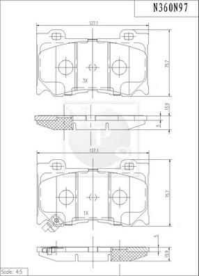 NPS N360N97 - Тормозные колодки, дисковые, комплект avtokuzovplus.com.ua