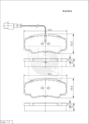 NPS N361N10 - Гальмівні колодки, дискові гальма autocars.com.ua