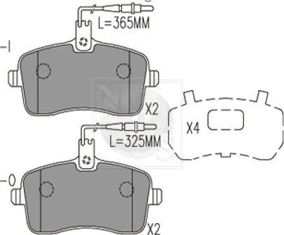 NPS P360A08 - Гальмівні колодки, дискові гальма autocars.com.ua