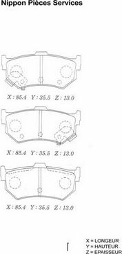 NPS S361I00 - Тормозные колодки, дисковые, комплект avtokuzovplus.com.ua