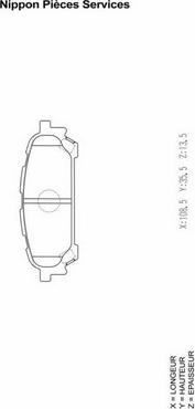 NPS S361U09 - Гальмівні колодки, дискові гальма autocars.com.ua