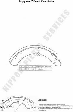 NPS T350A04 - Комплект тормозных колодок, барабанные avtokuzovplus.com.ua