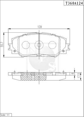 NPS T360A124 - Тормозные колодки, дисковые, комплект avtokuzovplus.com.ua