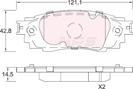 NPS T360A136 - Гальмівні колодки, дискові гальма autocars.com.ua